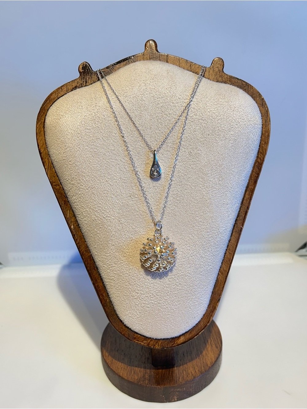 2 Dainty Silver 925 Chain Necklaces